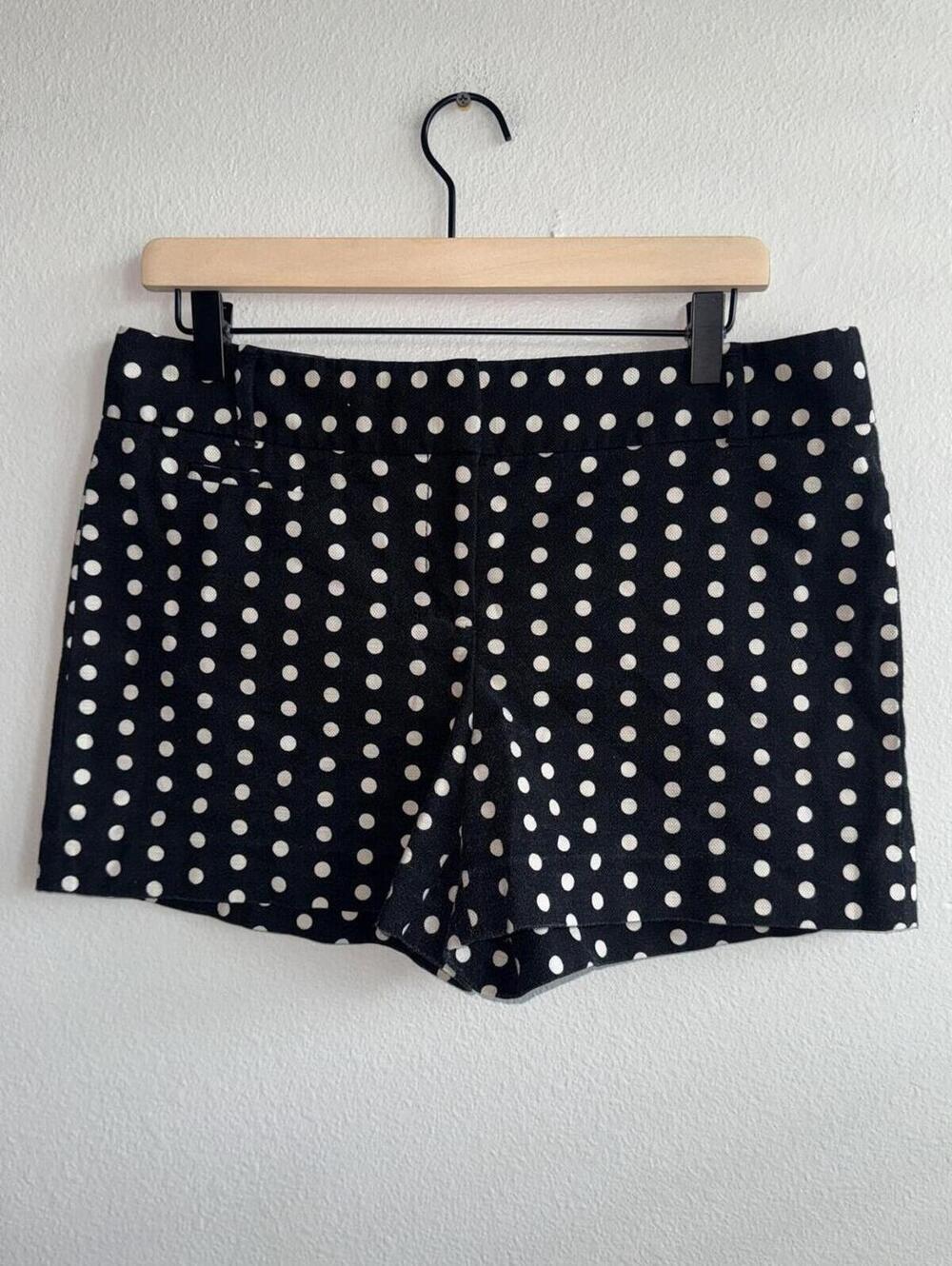 LOFT Polka Dot Shorts Women's Size 8 Navy Blue White Pull On Casual Preppy